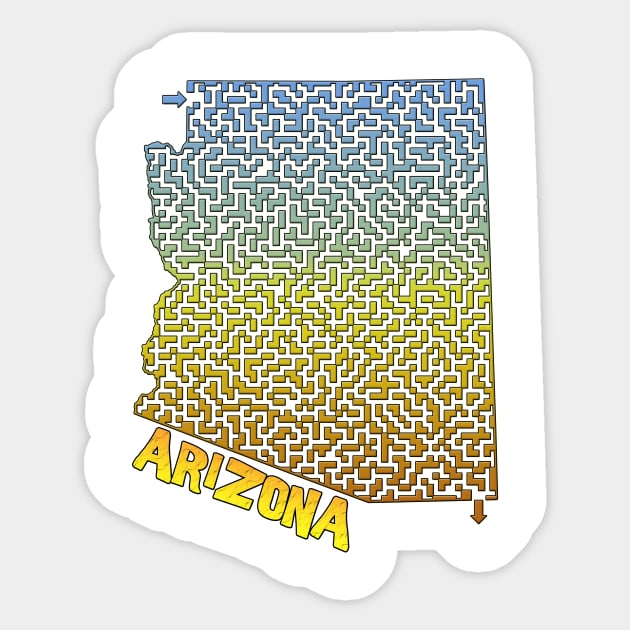 Arizona State Outline Desert Themed Maze & Labyrinth Sticker by gorff